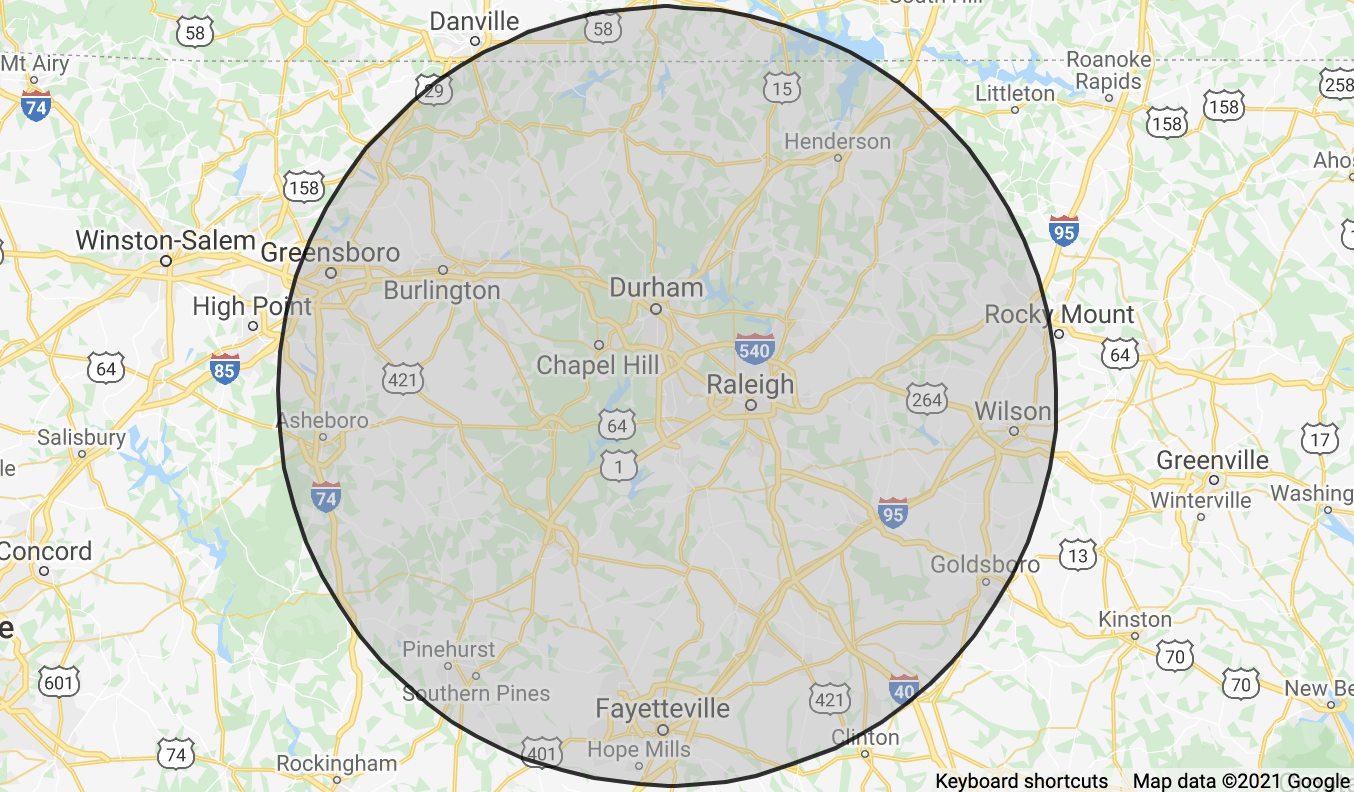 Water Damage Service Areas Map